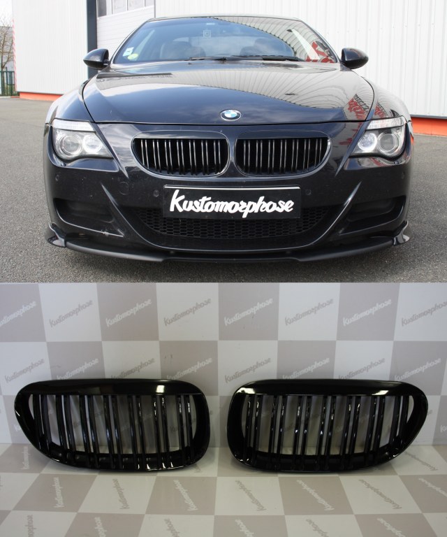 Grille-de-Calandre-noir-mat-double-baton-look-M4-BMW-serie-6-E63-E64