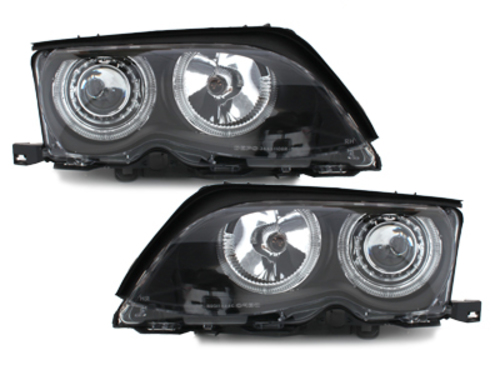 Paire de phares Angel eyes (noir) BMW serie 3 E46 1998-2001 299,90 € Pièces  Design 123GOPIECES Livraison Offerte pour 2 produits achetés !