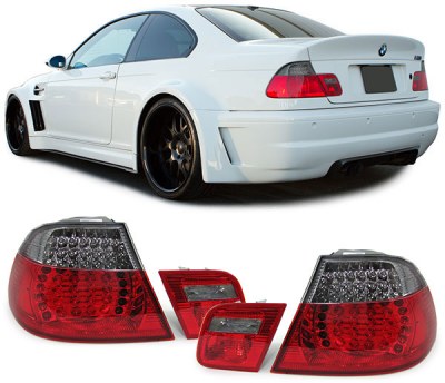 Feux Arrières a LED pour BMW E46 Coupé 99/03 Rouge Noir