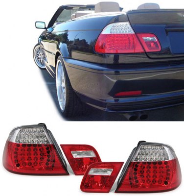 Feux arrières à leds pour BMW E46 Cabriolet Rouge Blanc