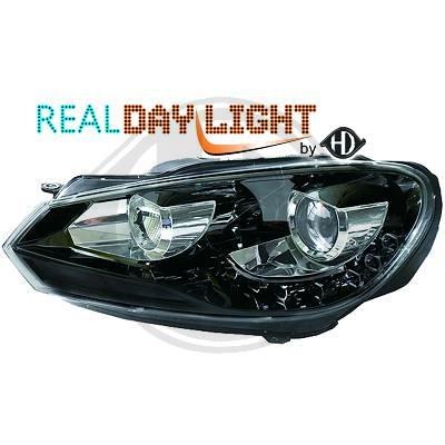 Phare golf 6 look GTD a led cristal/noir