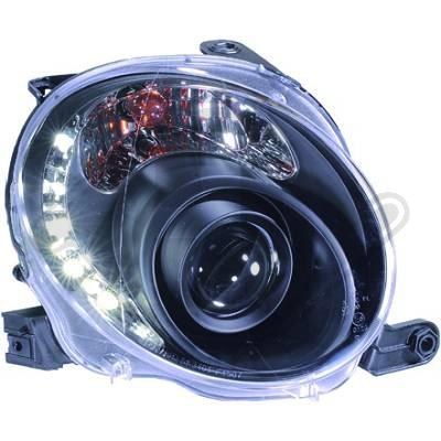 PHARES AVANTS LED POUR FIAT 500 - NOIR