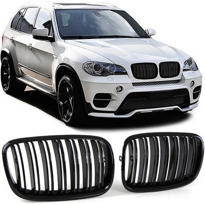 Calandre noir brillant double bâton look M4 BMW X5 E70