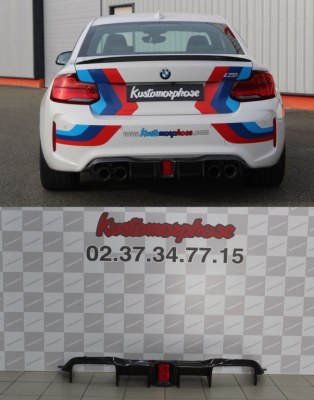 Diffuseur arrière carbone LED Bmw M2 F87 et M2 Compétition