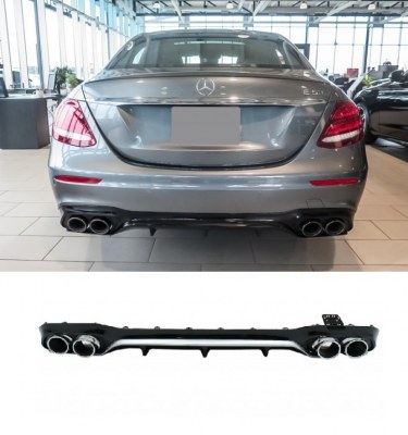 Diffuseur arrière Mercedes Classe E W213 berline Look E63 AMG sortie ronde pour pare choc amg line