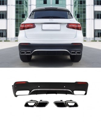 Diffuseur pare-chocs arrière Mercedes GLC SUV W253 look GLC 63 AMG pour pare choc standard