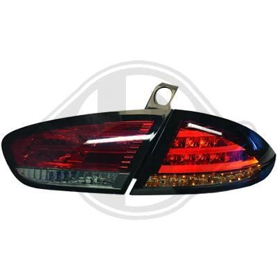 Feux arrières led pour Seat Leon 2 cristal rouge noir