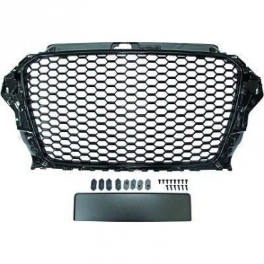 Grille calandre Audi A3 8V - look RS3 - Noir