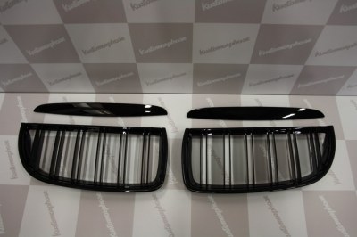 Grille de Calandre noir brillante double baton look M4 BMW E90 E91 phase 1 2005 a 2008