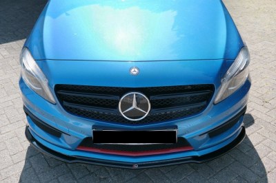 Lame de pare choc avant noir brillant pour Mercedes classe A W176 AMG LINE