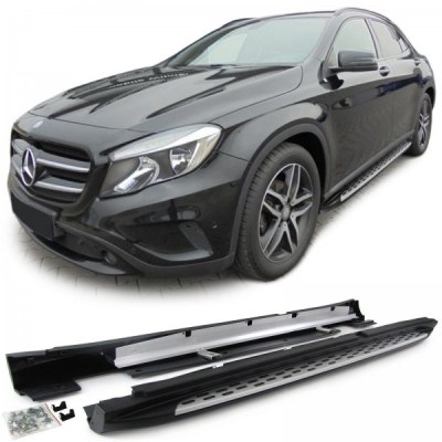 Marche pied Noir et Chrome pour Mercedes GLA X156 2013-2020 