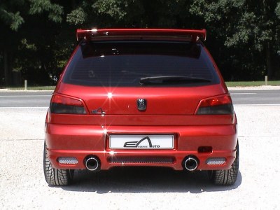 Pare choc arrière double sortie d'échappement "Mygale S" Esquiss'Auto pour Peugeot 306 3 et 5 portes avec extension