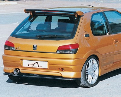 Pare choc arrière simple sortie d'échappement "Mygale" Esquiss'Auto pour Peugeot 306 3 et 5 portes avec extension