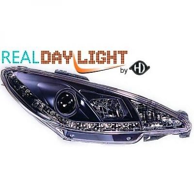 Paire de Phare Dragon Light fond noir Peugeot 206