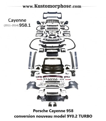 Kit Conversion Porsche Cayenne 958 2010-2014 conversion look 9Y0 Turbo