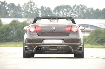 Rajout de pare choc arrière avec diffuseur Rieg volkswagen eos double sorties gauche