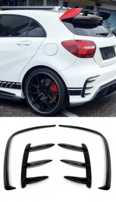 Coin de pare choc arrière Noir brillant Mercedes Classe A 45 AMG Aero