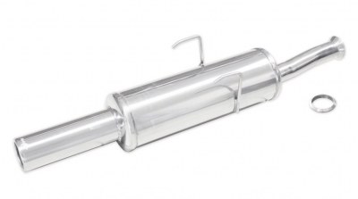 Silencieux d'échappement en acier inoxydable avec sortie d'échappement diam. 80mm bord roulé pour Peugeot 405 après1992